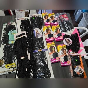 Huge Lot Of Hair Extensions Crochet Braids Some Opened Some New But Super Cheap!